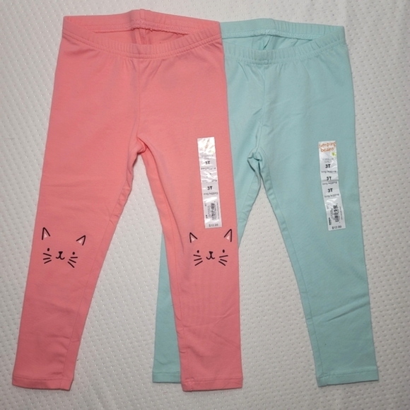 jumping beans Other - JUMPING BEANS | Leggings 2 Set Light Green and Pink Kitty Cat 3T NWT